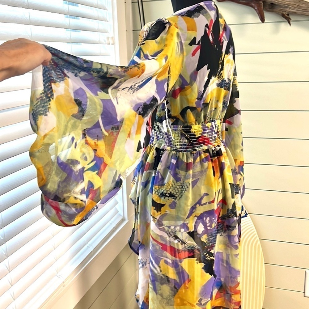 NWT,Live 4 Truth,Small, Fun,Funky &Fab Duster, Secured Button Corseted Middle, S - Picture 4 of 11